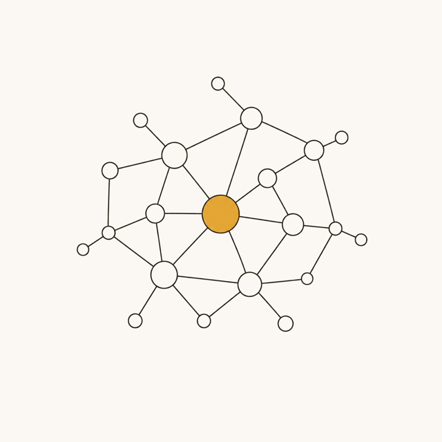 Red de nodos conectados representando sistemas inteligentes